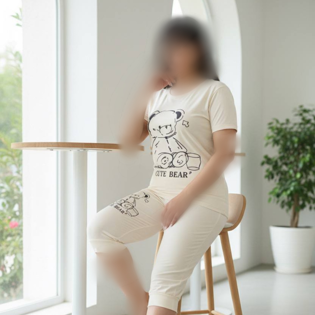 تیشرت شلوارک(چاپ خرس) (پک 5 عددی)