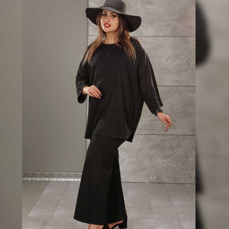 دوتیکه مانتو و شلوار پانچ سایز بزرگ (پک 4 عددی)