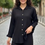 شومیز جلو دکمه چوبی (پک 5 عددی)