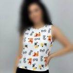 تاپ نساجی قواره بزرگ کارتونی (پک 6 عددی)