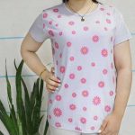 تیشرت نیم آستین چاپ بابونه (پک 6 عددی)