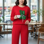 ست بلوز شلوار چاپ برجسته خرس بالمین (پک 4 عددی)