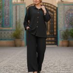 ست بلوز شلوار جلودکمه دار (پک 4 عددی)