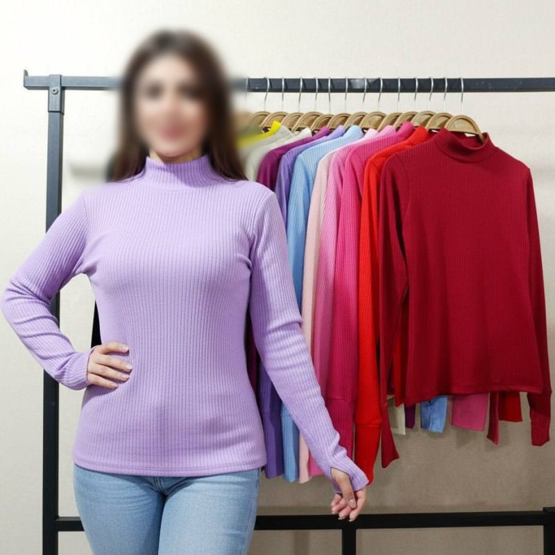 بلوز فینگردار یقه ۳ سانت بیسیک (پک 6 عددی)