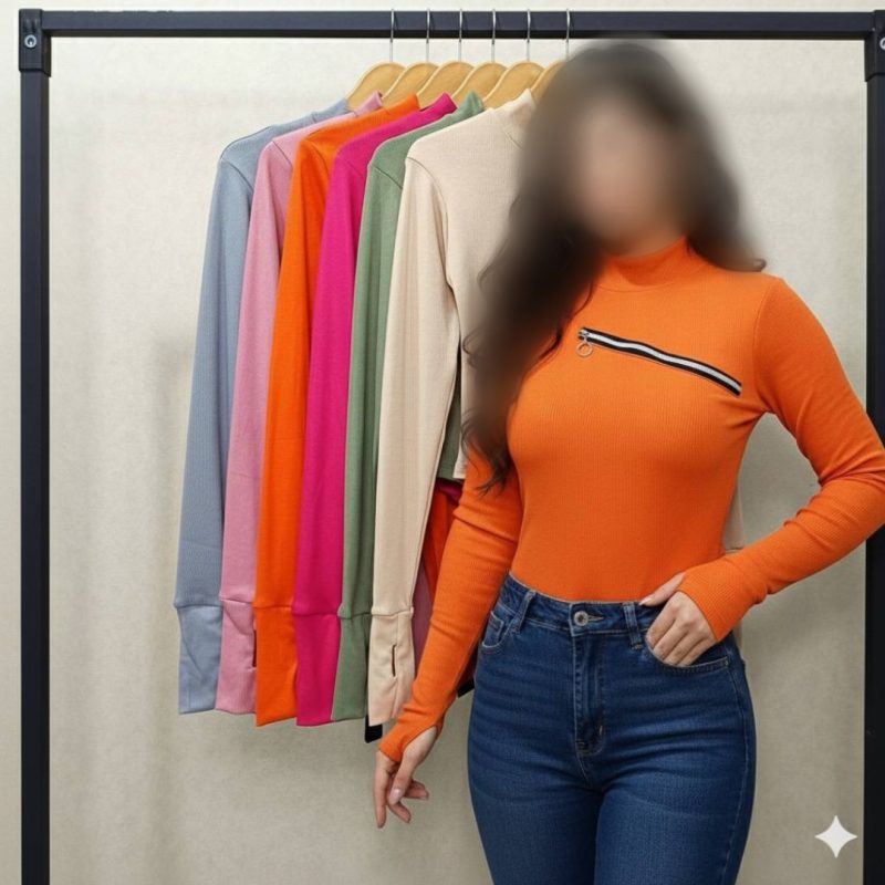 بادی انگشتی رو سینه زیپ خور قد ۷۰ ( پک 6 عددی)