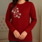 بلوزاستین بلند ۳ دکمه چاپ گل  (پک 6 عددی)