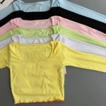 کراپ آستین و دمپا ژول یقه خشتی (پک 6 عددی)