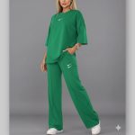 بلوز شلوار خط اتو چاپ دونایک (پک 5 عددی)