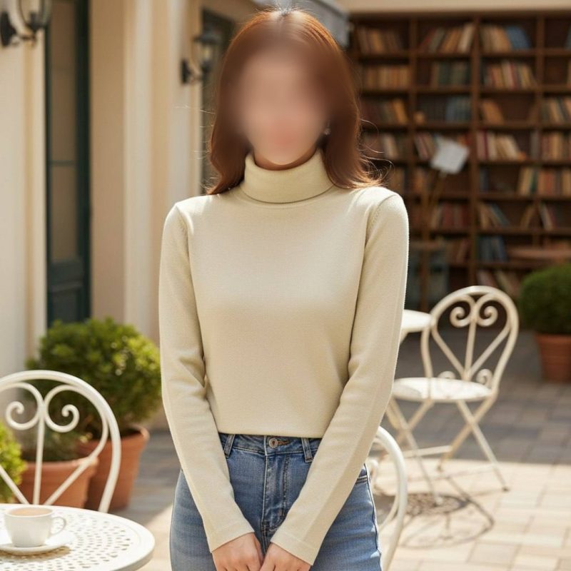 بلوز استین دار بیسیک یقه اسکی (پک 6 عددی)