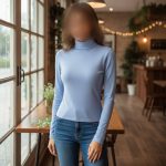 بلوز استین دار بیسیک یقه اسکی (پک 6 عددی)