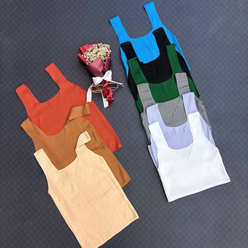 تاپ بافت یقه دالبری (پک 5 عددی)