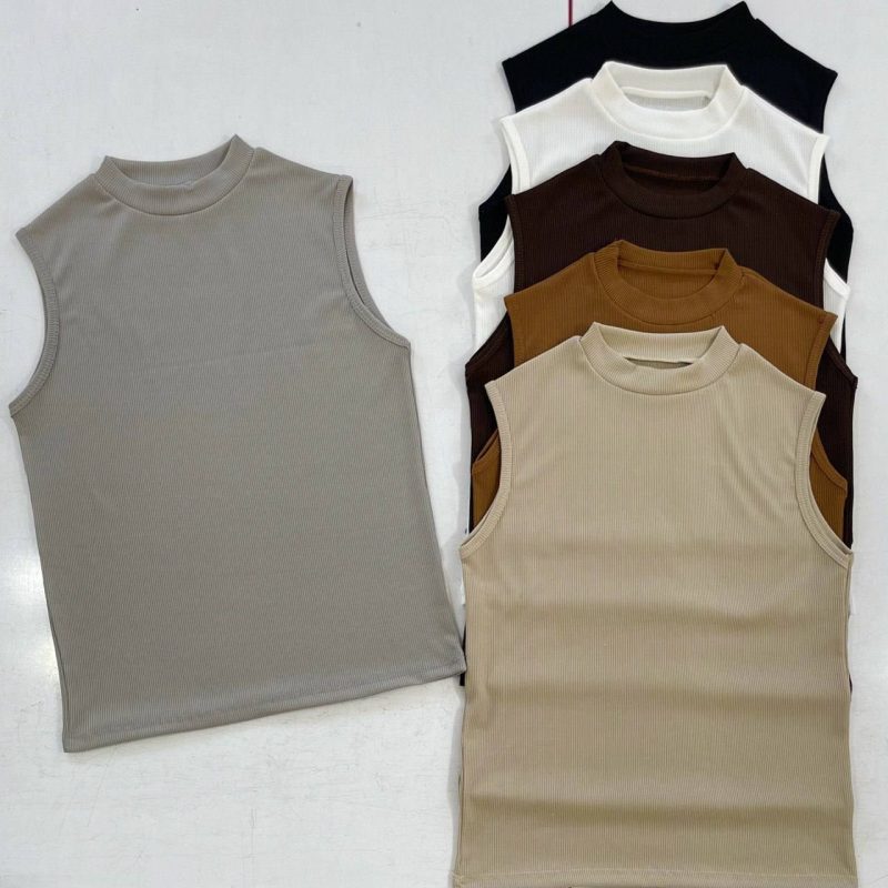 کراپ تاپ بیسیک یقه سه سانت (پک 6 عددی)