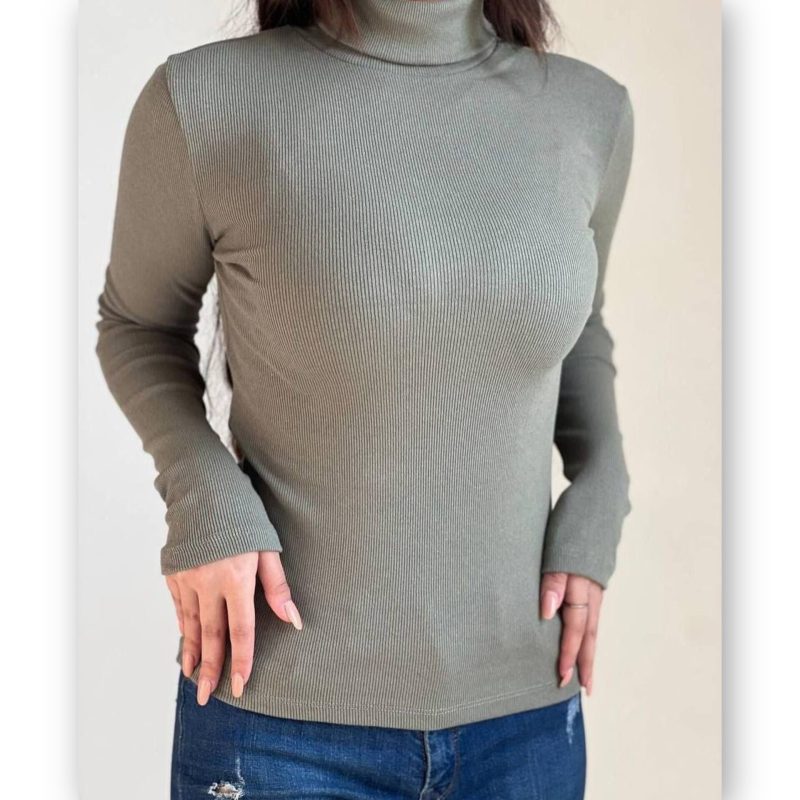 بلوز یقه اسکی استین ساده (پک 6 عددی)