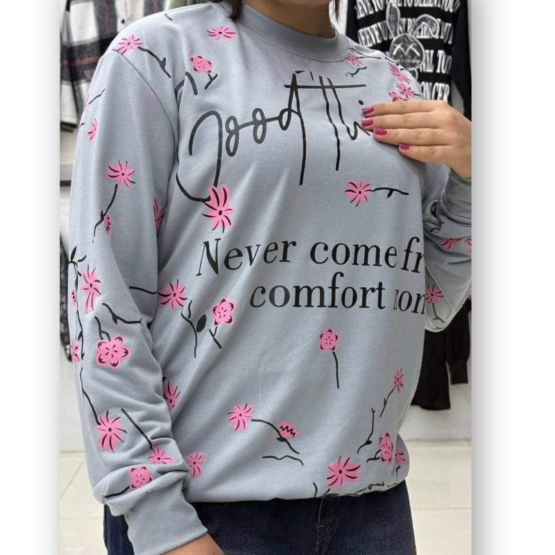 بلوز آستین دار چاپ دار (پک 6 عددی)