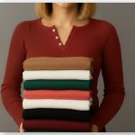 بلوز یقه وی ۳ دکمه (پک 5 عددی)