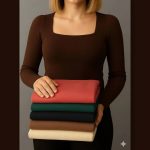 بلوز یقه خشتی بیسیک (پک 5 عددی)