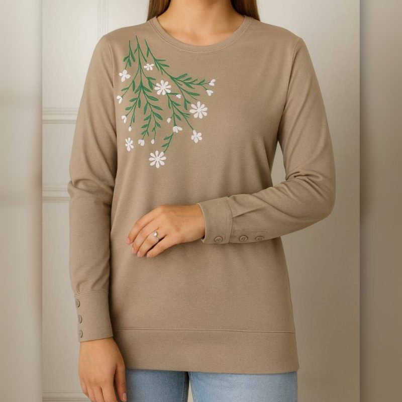 بلوز آستین بلند سینه گل (پک 7 عددی)