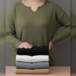 بلوز استین بلند یقه کوبایی (پک 5 عددی)