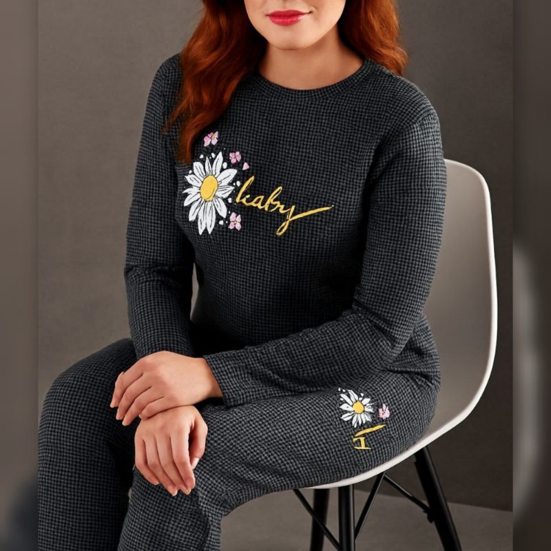 بلوز شلوار‌ استین بلند چاپ دار (پک 4 عددی)