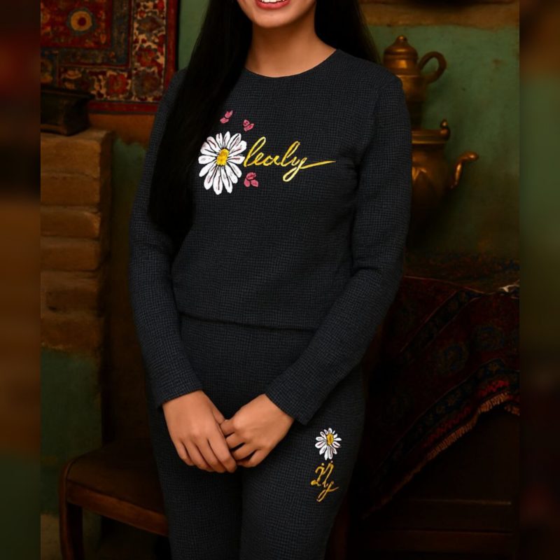 بلوز شلوار استین بلند چاپ دار (پک 4 عددی)