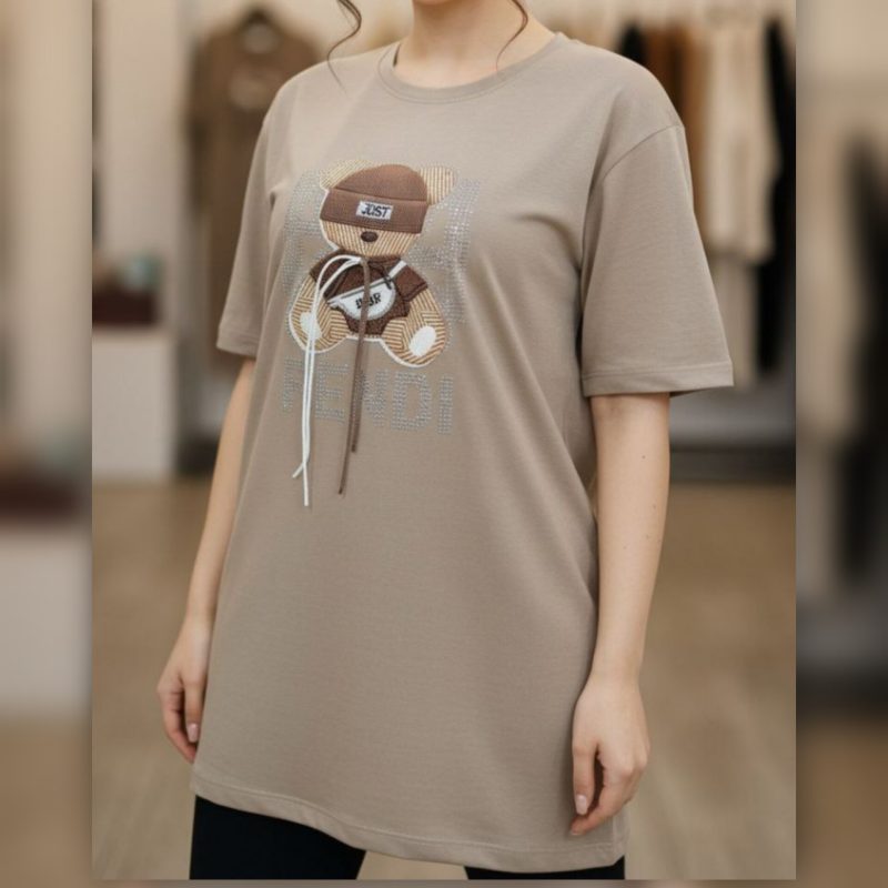 تیشرت لانگ نگینی(پک 6 عددی)