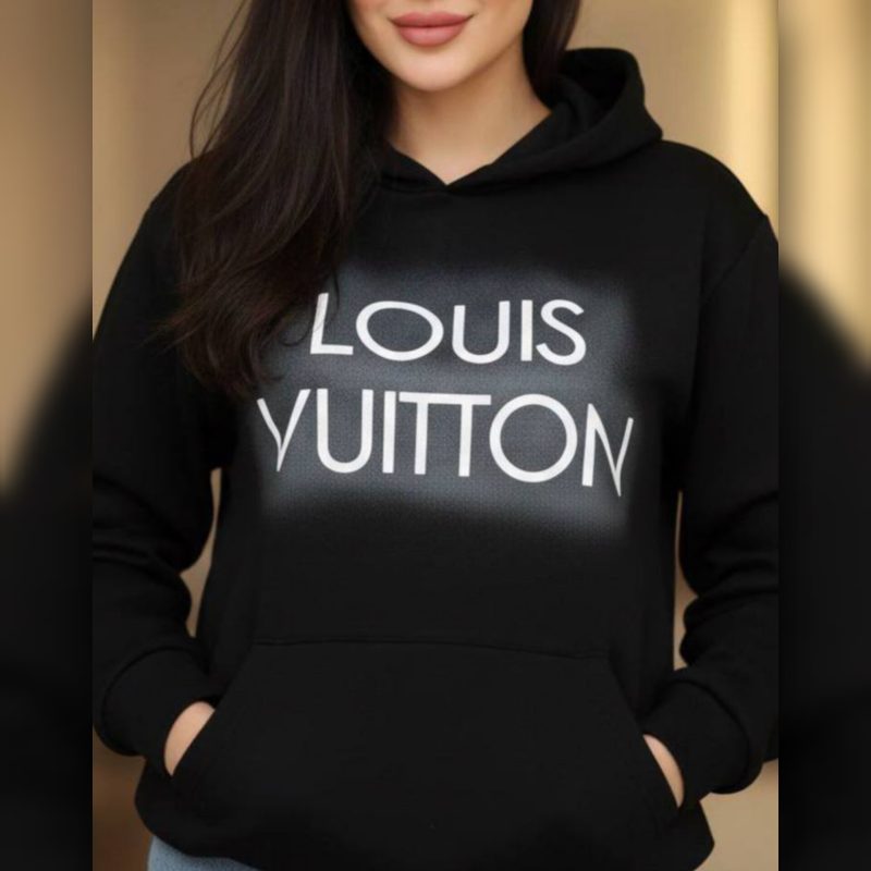 هودی لش مشکی چاپ لویی ویتون (پک 2 عددی)