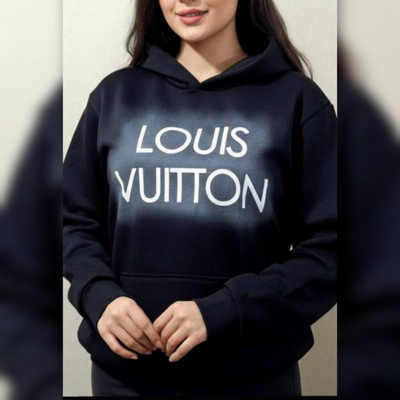 هودی لش مشکی چاپ لویی ویتون (پک 2 عددی)