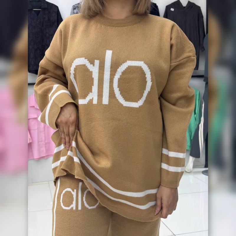 ست بلوز و شلوار بافت alo (پک 3 عددی)