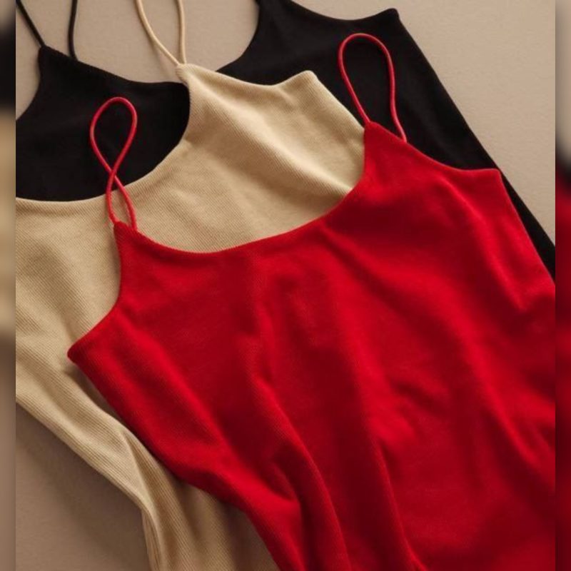 تاپ بلند بند ماکارونی یقه دلبر (پک 6 عددی)