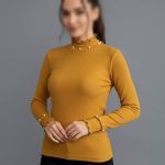 بلوز یقه و آستین ژول مرواریدی (پک 6 عددی)