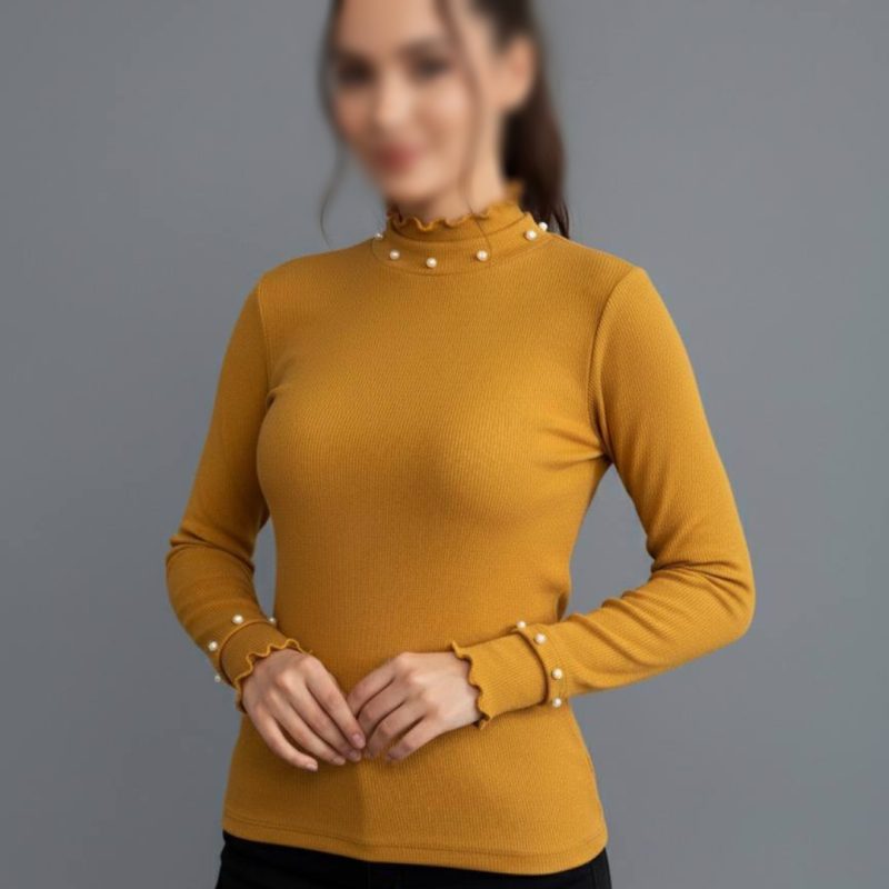 بلوز یقه و آستین ژول مرواریدی (پک 6 عددی)