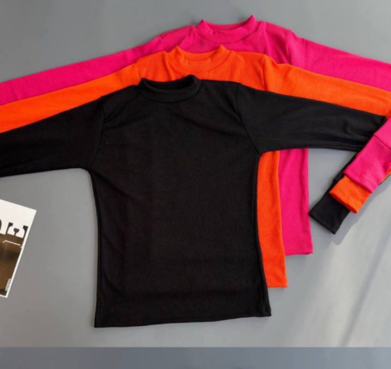 بلوز بیسیک یقه سه سانت فینگری (پک 6 عددی)