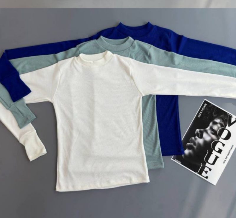 بلوز بیسیک یقه سه سانت فینگری (پک 6 عددی)