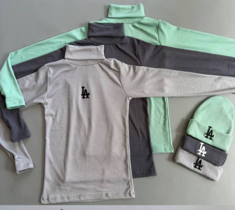 ست بلوز و کلاه LA (پک 6 عددی)