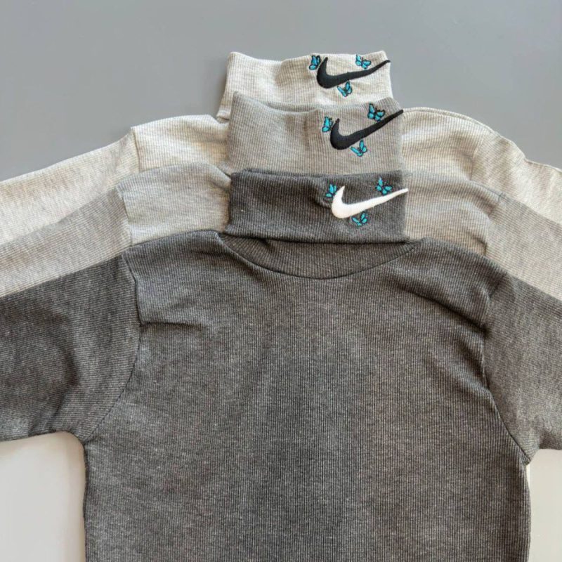 بلوز یقه اسکی گلدوزی نایک (پک 6 عددی)