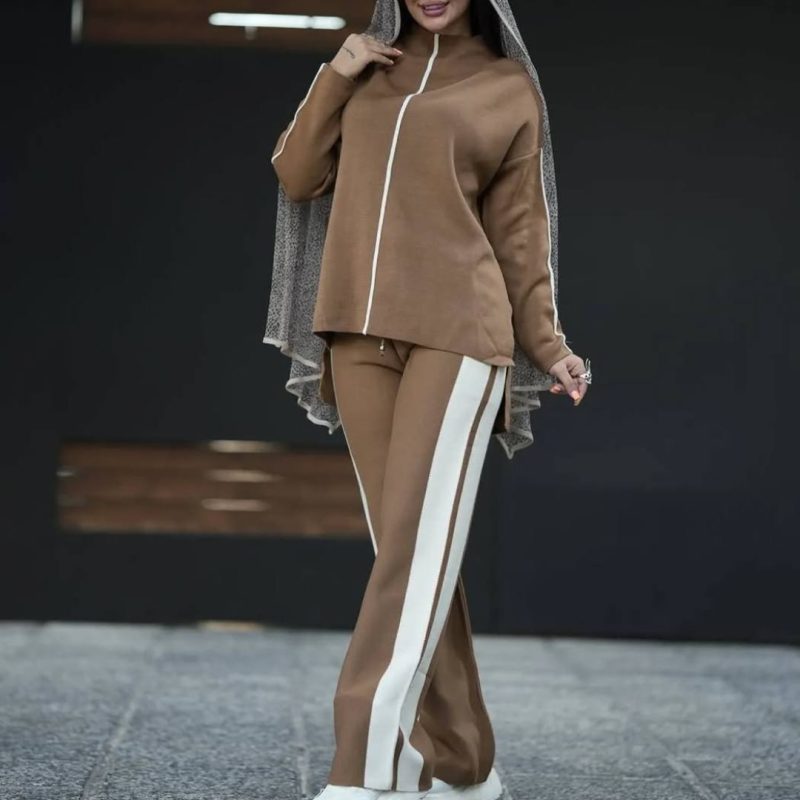 ست بلوز و شلوار بافت نواری (پک 4 عددی)