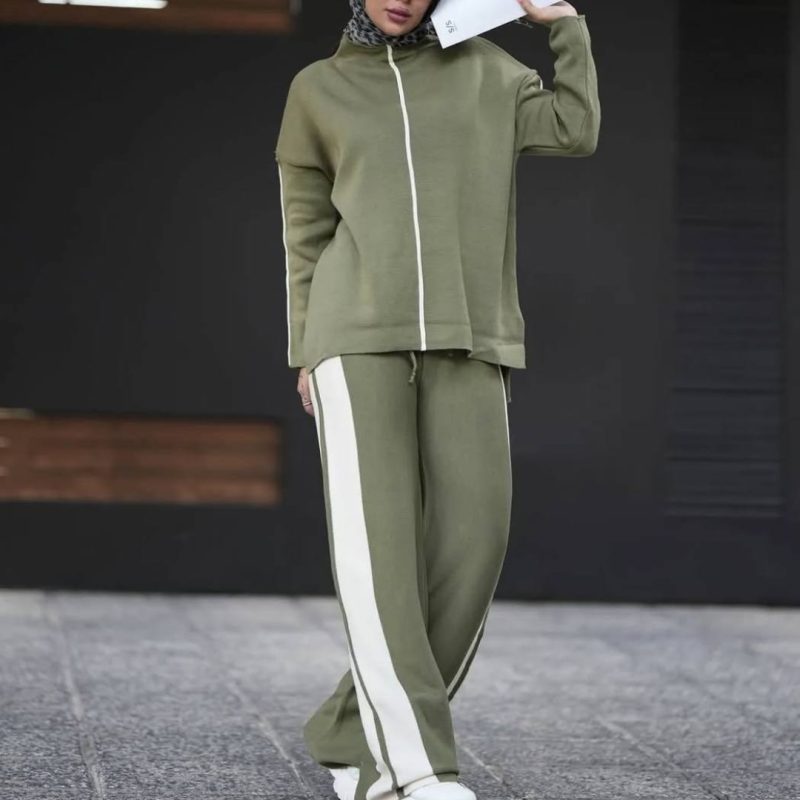 ست بلوز و شلوار بافت نواری (پک 4 عددی)