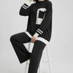 ست بلوز و شلوار بافت جیبدار (پک 5 عددی)