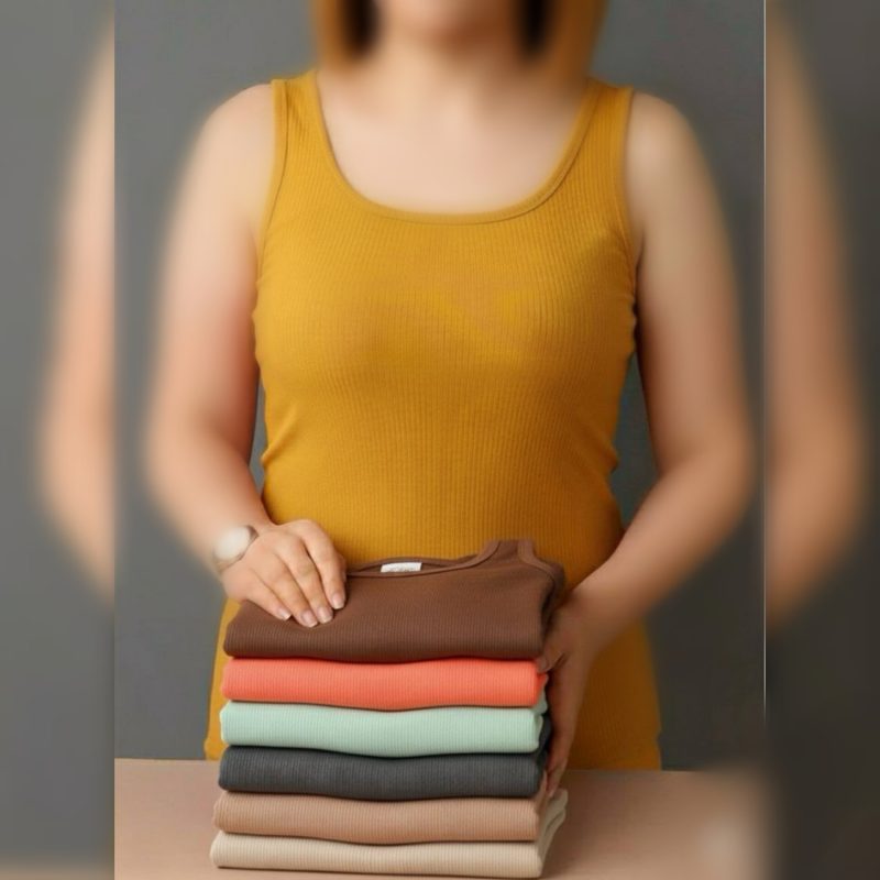 تاپ رکابی بیسیک یقه گرد (پک 7 عددی)