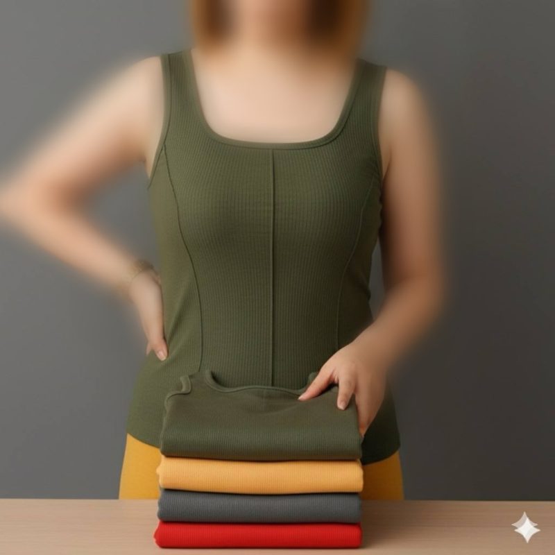 تاپ یقه خشتی جلو‌ دوخت (پک 6 عددی)