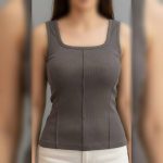 ️تاپ یقه خشتی جلو‌ ساسون (پک 6 عددی)