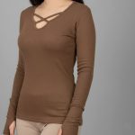 بلوز استین فینگر یقه اشکی (پک 6 عددی)