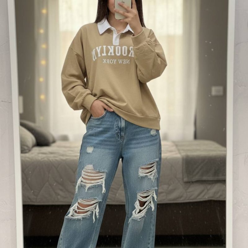 بلوز یقه سفید بروکلین (پک 6 عددی)