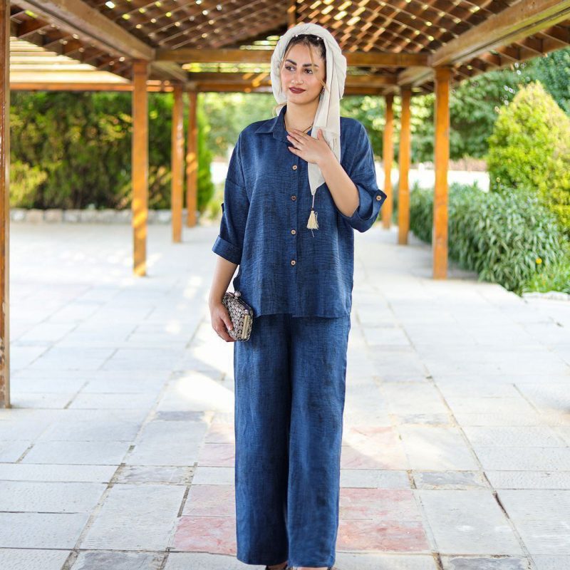 ️ست مانتو شلوار [کمری جدا و دکمه و زیپ‌خور](پک 7 عددی)