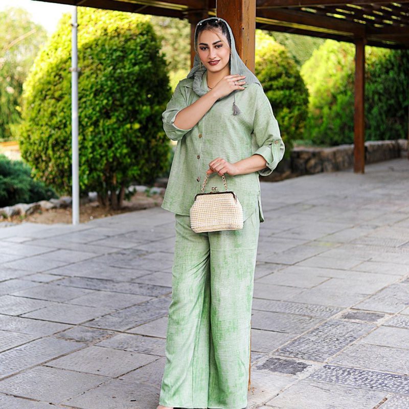 ️ست مانتو شلوار [کمری جدا و دکمه و زیپ‌خور](پک 7 عددی)