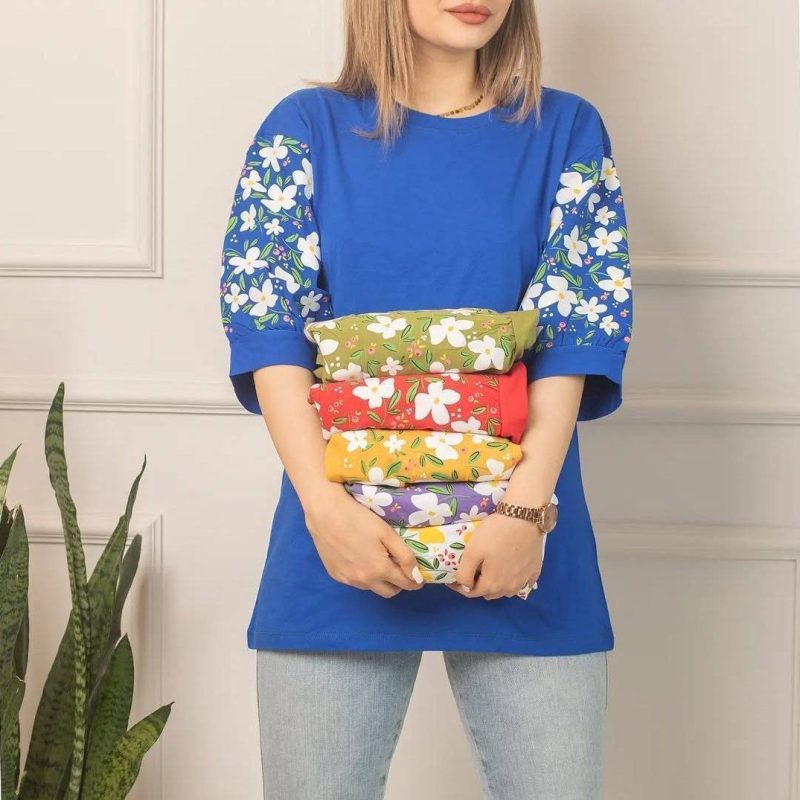 ️تیشرت لانگ آستین گل (پک 6 عددی)