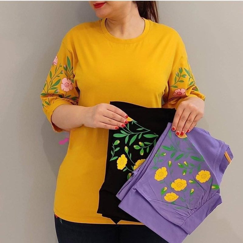 ️تیشرت لانگ آستین گل (پک 6 عددی)