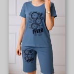 ️تیشرت شلوارک چاپ ساعت (پک 6 عددی)