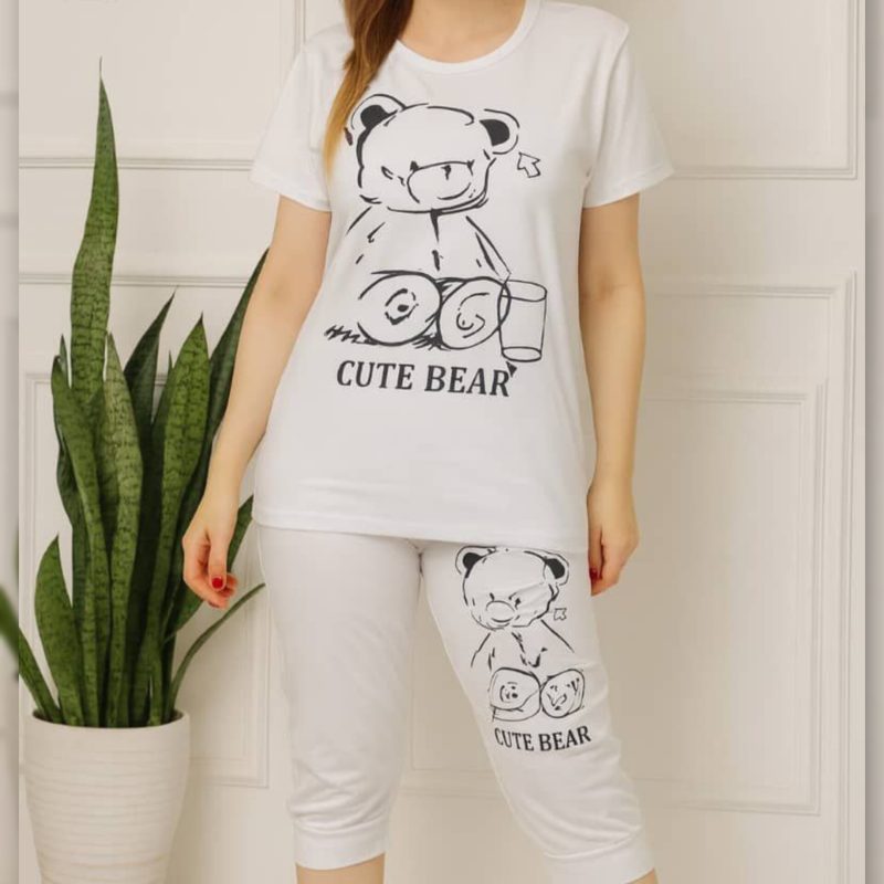 تیشرت شلوارک چاپ خرس (پک 5 عددی)