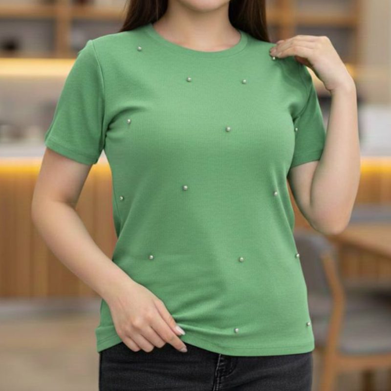 تیشرت بیسیک مرواریدی (پک 5 عددی)